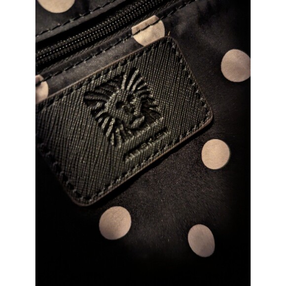 Anne Klein Black Tote Purse Gold Metal Handles Handbag Flat Bottom - Picture 8 of 8